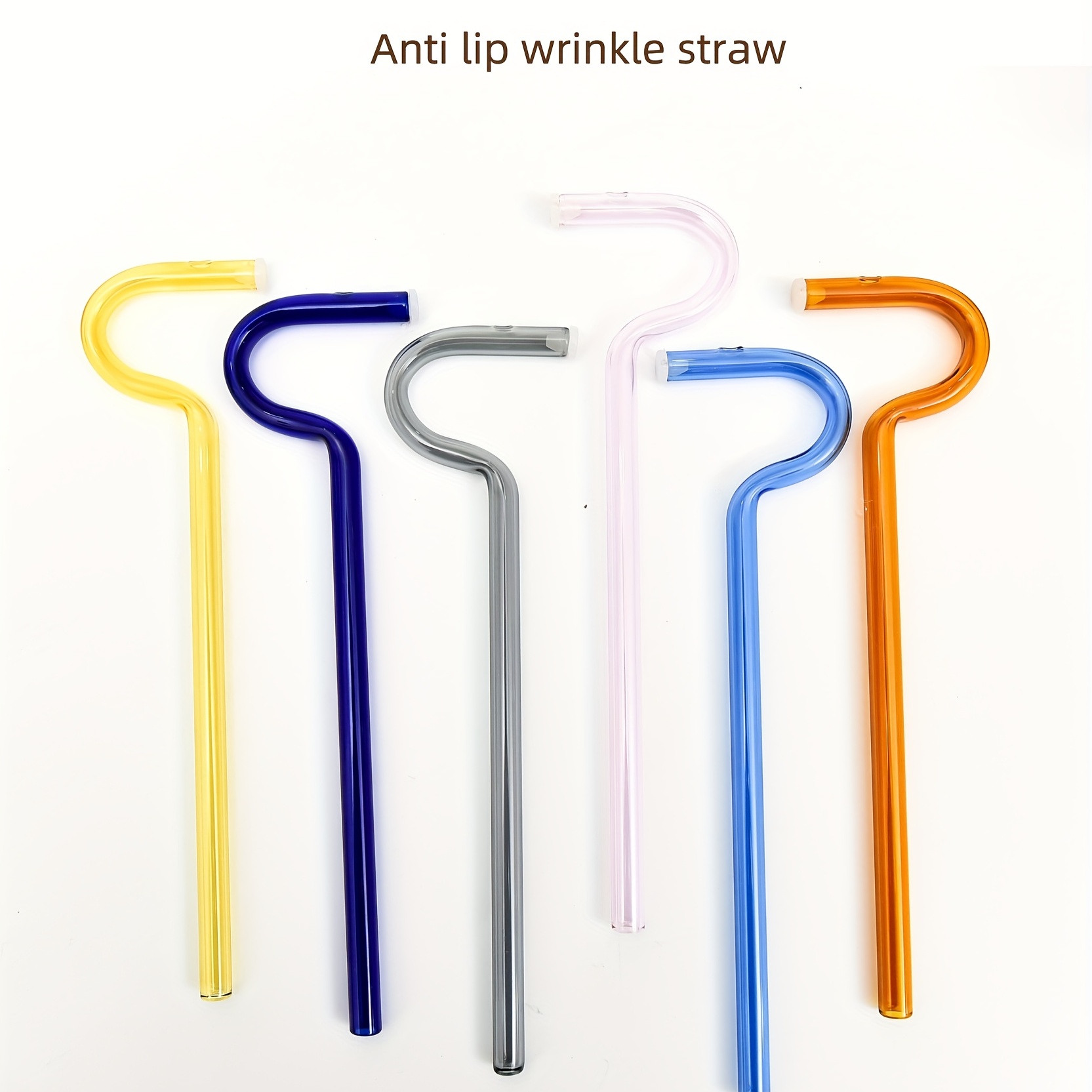  Anti Wrinkle Straw, Clear Reusable Glass Straws with Cleaning  Brush - Eco-Friendly Alternative to Plastic, 1 of Glass Straw + 1 Cleaning  Brush : Home & Kitchen