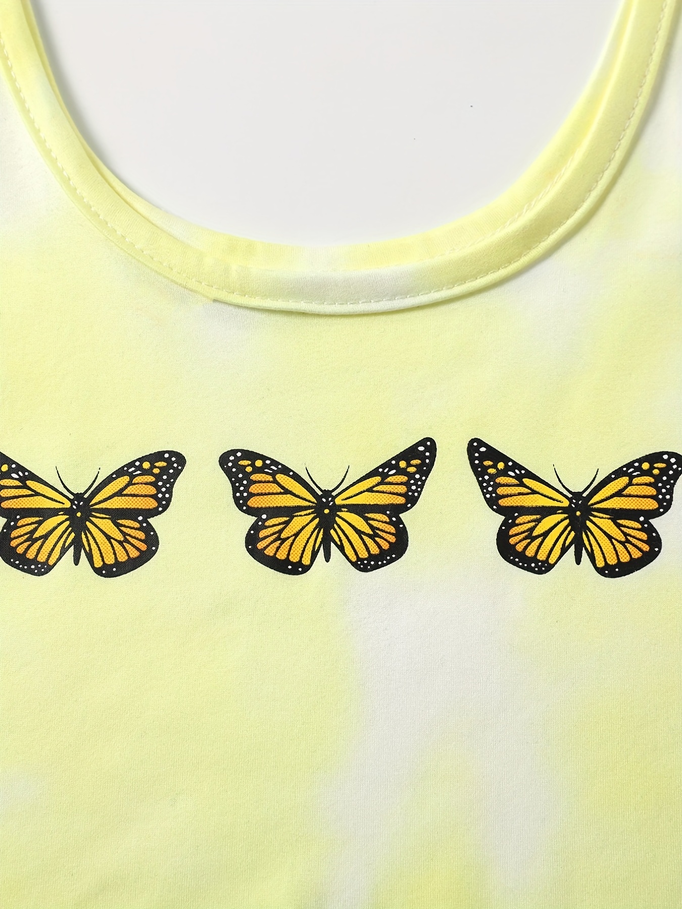 Butterfly Bandeau Top And Jogger Pants Set In YELLOW