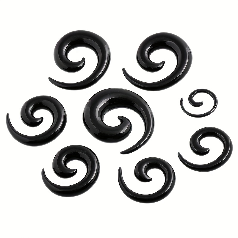2 Pairs Acrylic Spiral Snail Ear Plugs Set