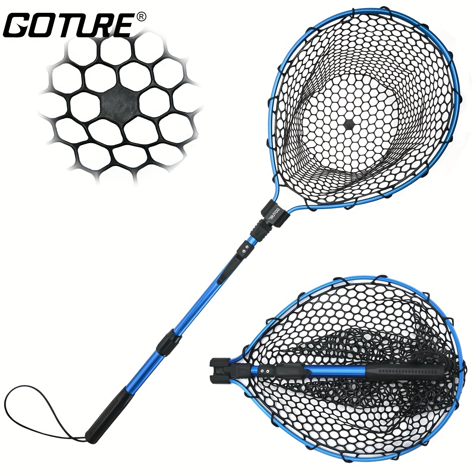 Collapsible Telescopic Pole Fishing Net - Folding Extend Rubber