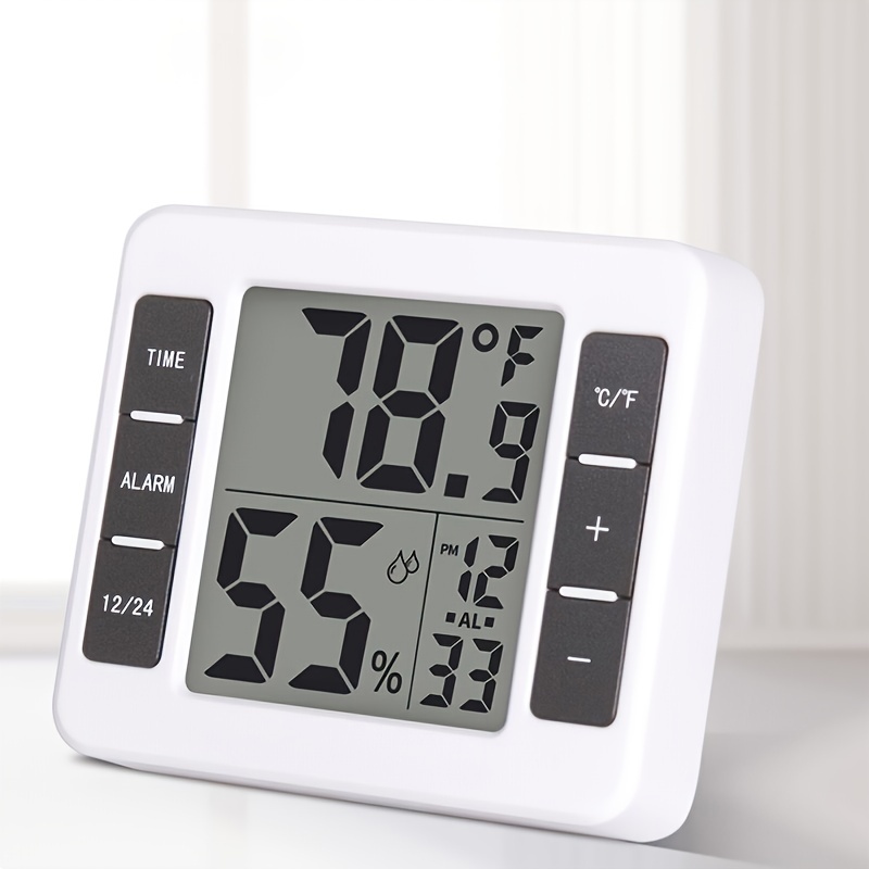 White Temperature Humidity Meter Clock Multifunctional - Temu