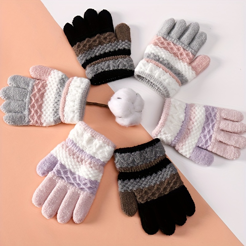 Acheter Nouveaux gants de chat de dessin animé mignon hiver tricot épais  bébé enfants mitaines nouveau-né enfants garder les doigts au chaud gants  pour bébé 0-4 ans