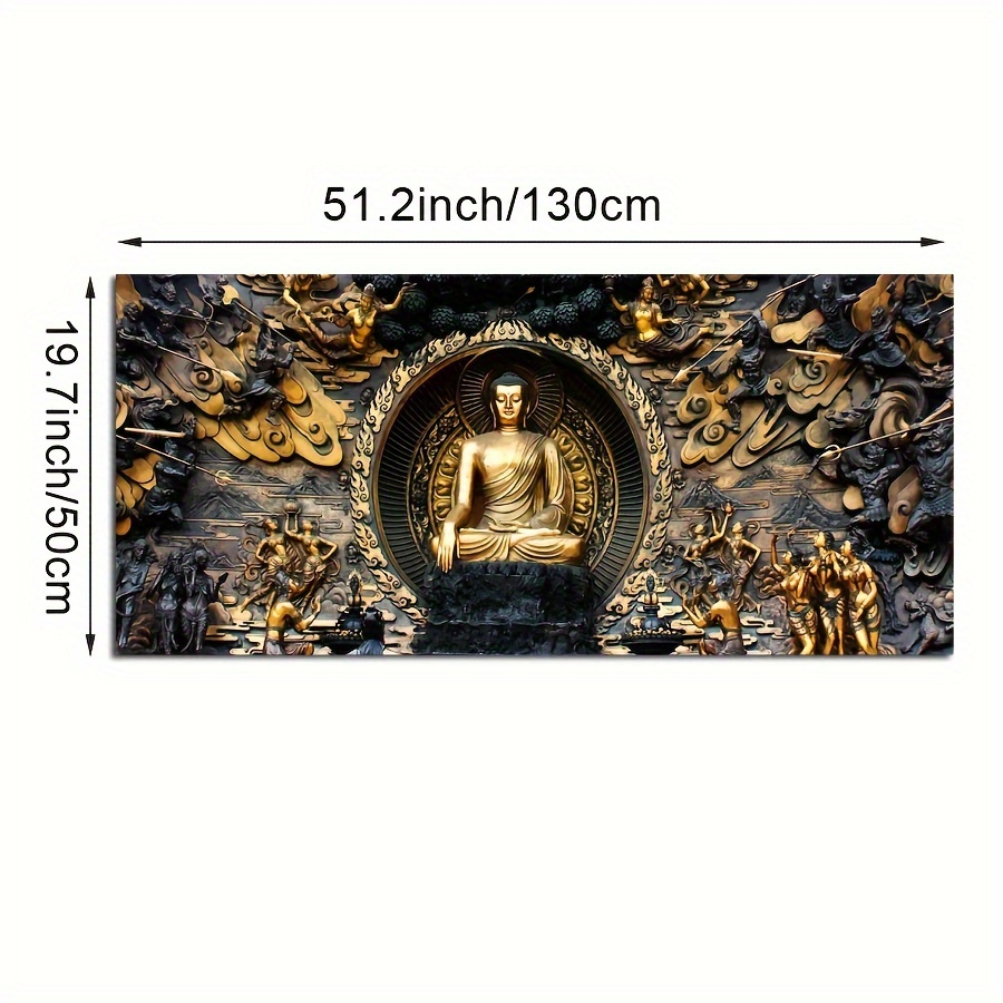  DADABOX Impresión de pintura de Buda de color dorado Arte de  pared Lienzo Budismo Retrato Pinturas en la pared Budismo Póster Cuadros  Cuadros Cuadros para sala de estar : Hogar y