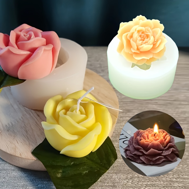 Set 3 Pack Silicone Rose & camellia Flower Mold candy Ice cube Chocolate  Soap