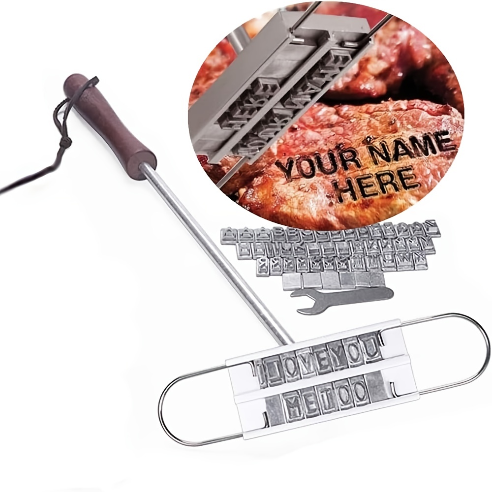 Fer à marquer en bois pour barbecue à steak, logo personnalisé