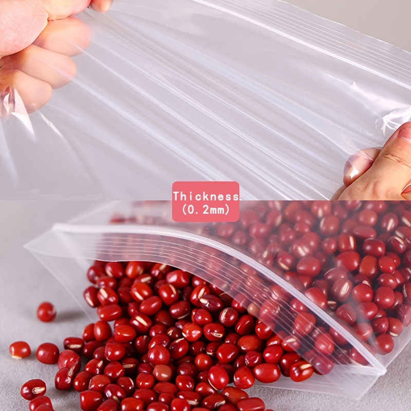 0.2mm PE Clear Self Sealing Zip Lock bags Plastic Packaging Pouches White  Transparent zipper reclosable Thick package bags