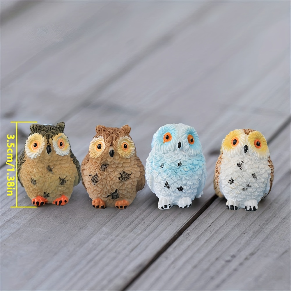 1pc Resin Mini Owls Miniature Figurines Fairy Garden Accessories Fairy Garden Animals For Fairy Garden Micro Landscape Plant Pots Bonsai Craft Decor details 3