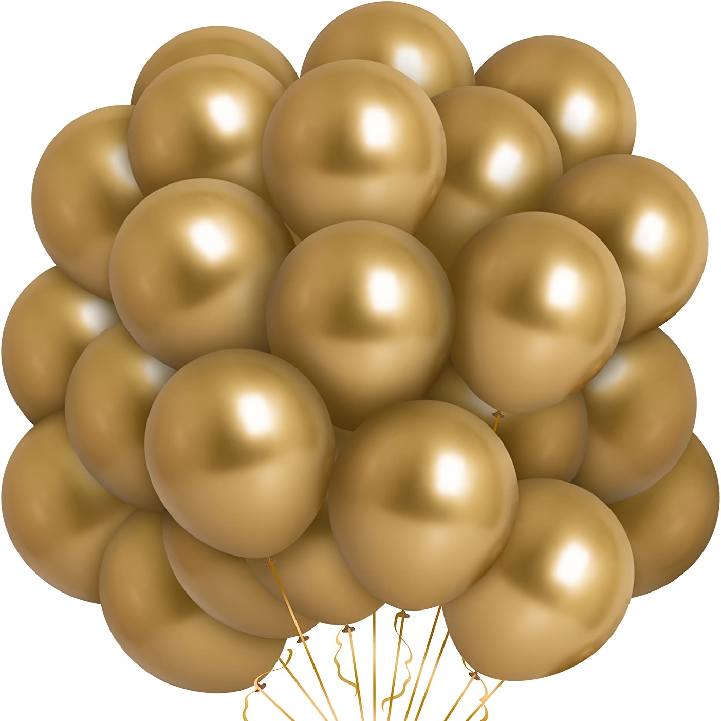 Golden Party Balloons Chrome Metallic Helium Gold Balloons - Temu