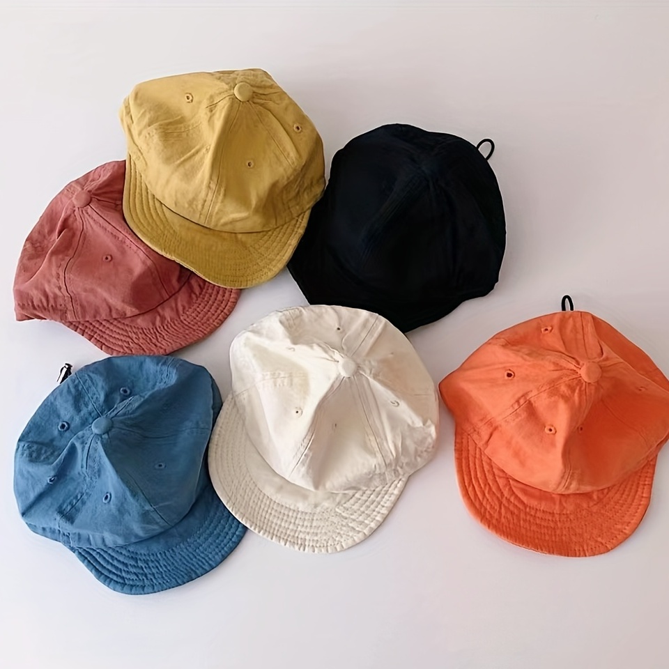 Kids Washed Cap, Casual Soft Brim Cap