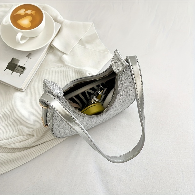 Geometric Embossed Hobo Bag Shoulder Purses For Women