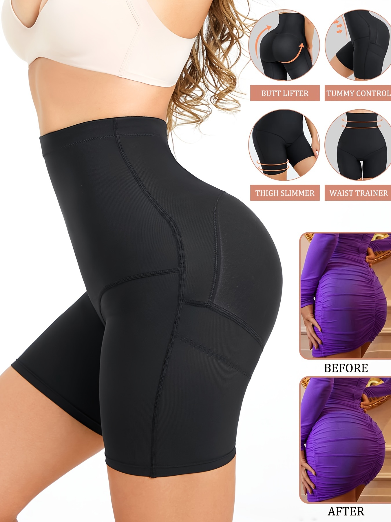 Women's Shapewear Shorts - Hollow Out Butt Lifter Body Shaper - Anti  Chafing Tummy Control Panties Underpants at  Women's Clothing store