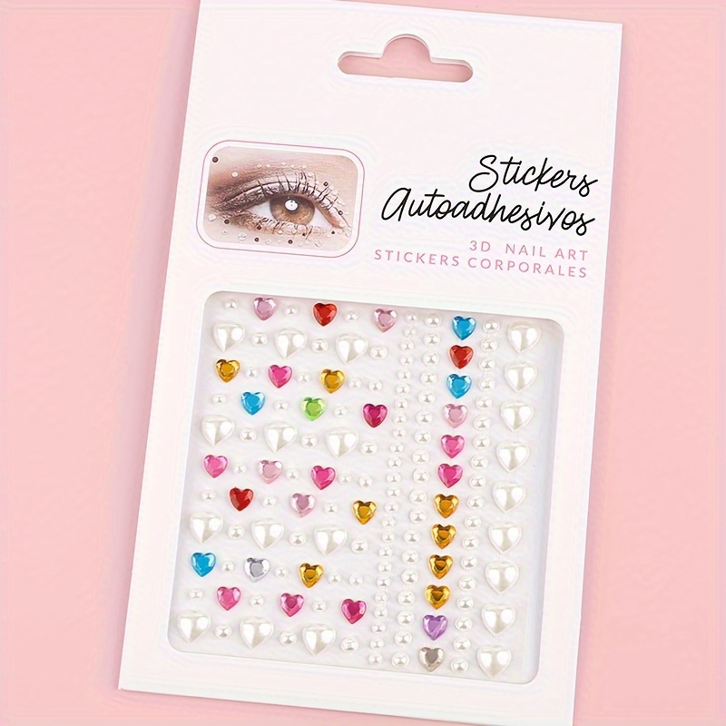 Claire's Stick On Earrings - Girls 3D Sticker Earrings Self-Adhesive  Glitter Craft Gem Stickers