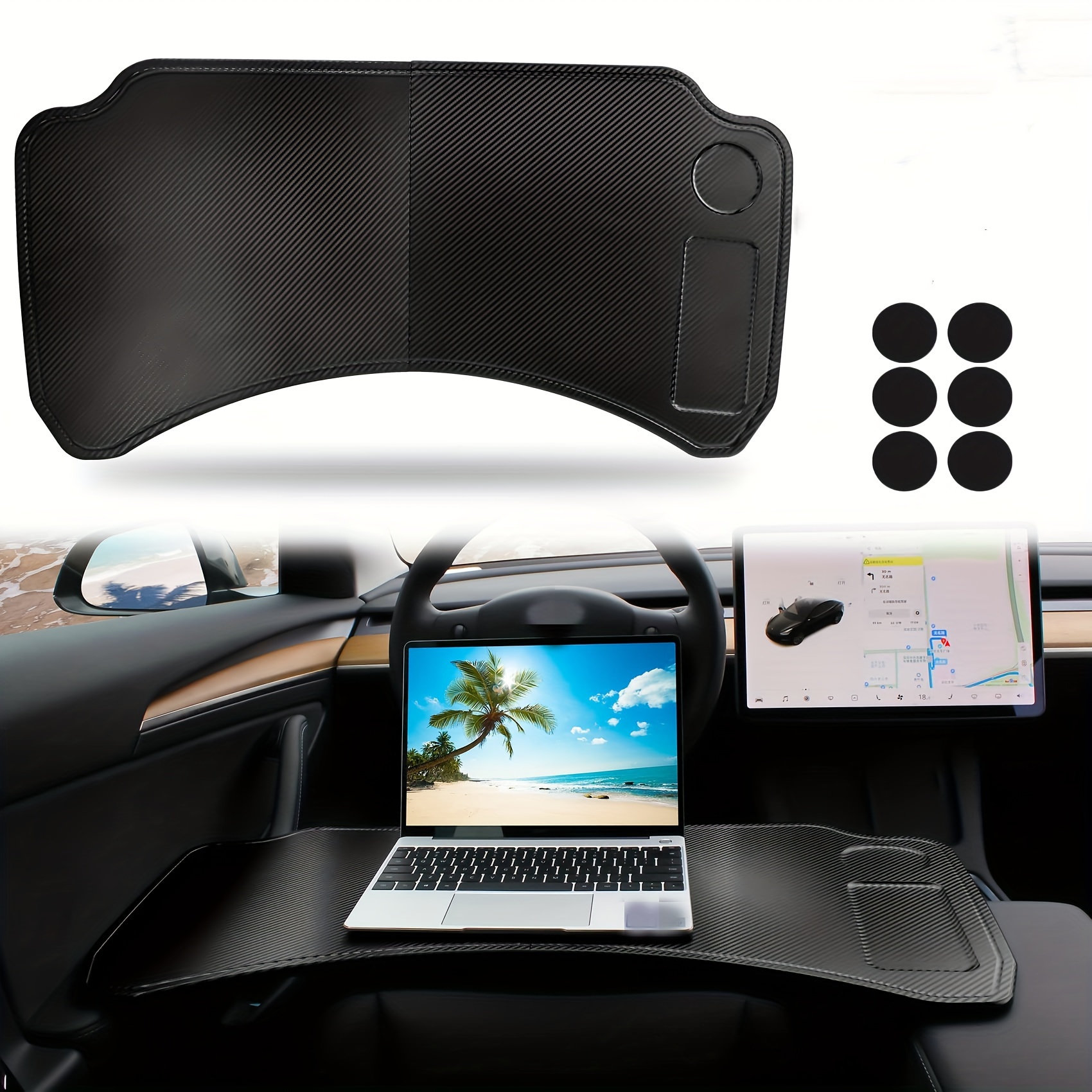 1pc Multifunktionale Auto Lenkrad Tisch Tablett (schwarz / Grau), Verpassen  Sie Nicht Diese Tollen Angebote