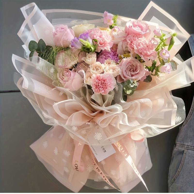 Rose Good Man Flower Wrapping Paper Waterproof Bouquet Bag - Temu