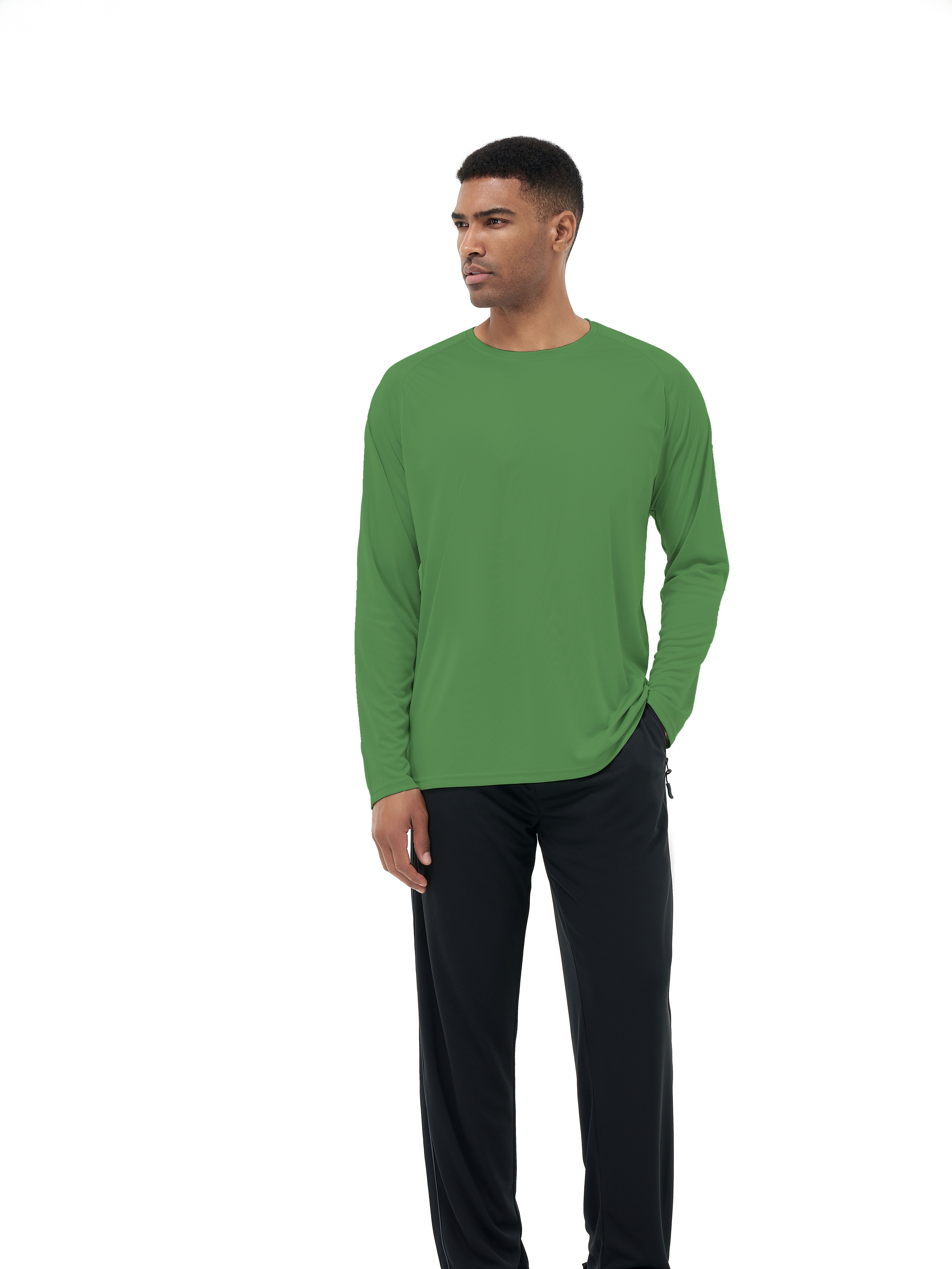 Men's Solid Color Upf 50+ Sun Protection T shirt Long Sleeve - Temu