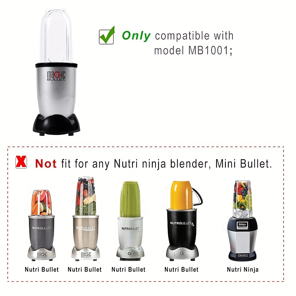 Blendin 2 Pack Replacement 16oz Tall Jar Cups,Fits Original Magic Bullet  Blender Juicer 250W, MB1001