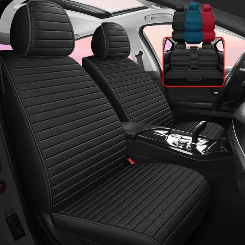 5 Seats Linen Car Seat Cover Breathable Full Surround Auto - Temu