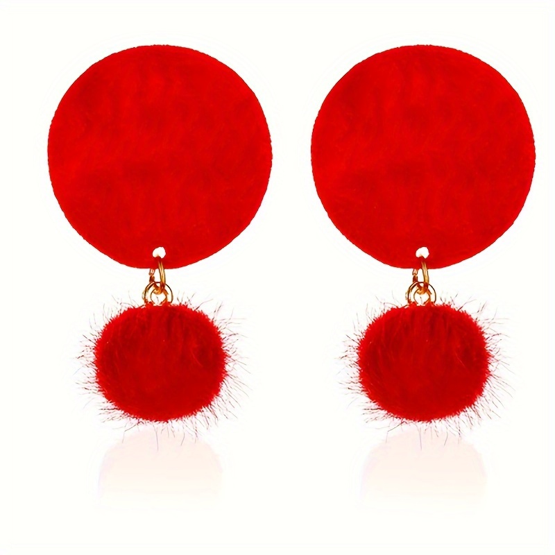 red/ ball design dangle earrings simple leisure Temu Oman