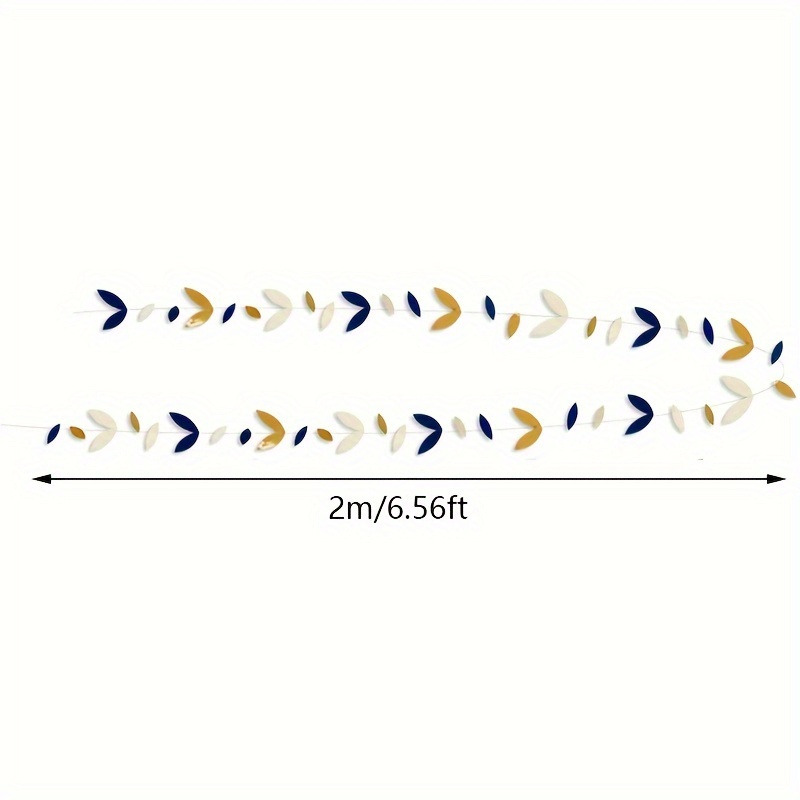 Navy Blue And Decorations, Navy Blue And Wreath Paper, Hanging Leaf Ribbon Banners, Suitable For Spring Birthdays, Single Girls, Engagement Anniversaries, Weddings, Bride Showers, Party Supplies