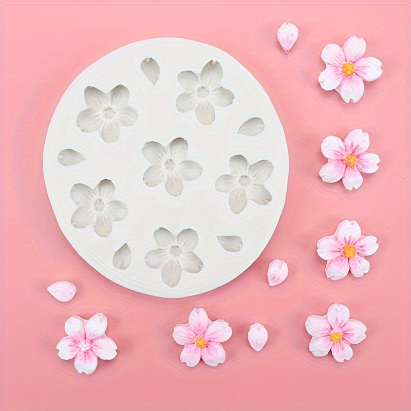 

1pc, Cherry Blossom Fondant Mold, 3d Silicone Mold, Sakura Flower Petals Candy Mold, Chocolate Mold, For Diy Cake Decorating Tool, Baking Tools, Kitchen Accessories