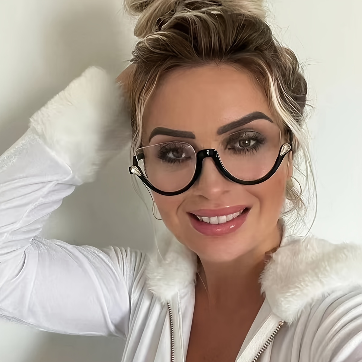 Gafas de lectura de ojo de gato para mujer, lentes transparentes de  diseñador de marca única