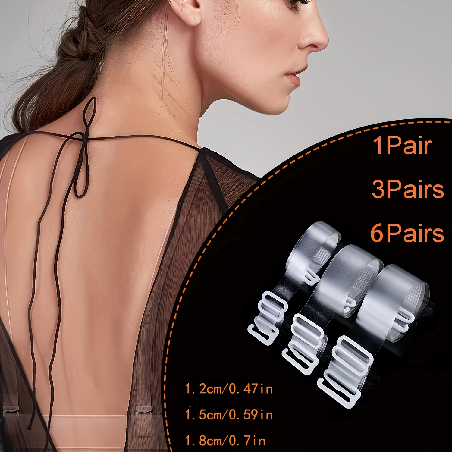 Clear Bra Straps, 3-pairs Soft Adjustable Invisible Bra Straps For