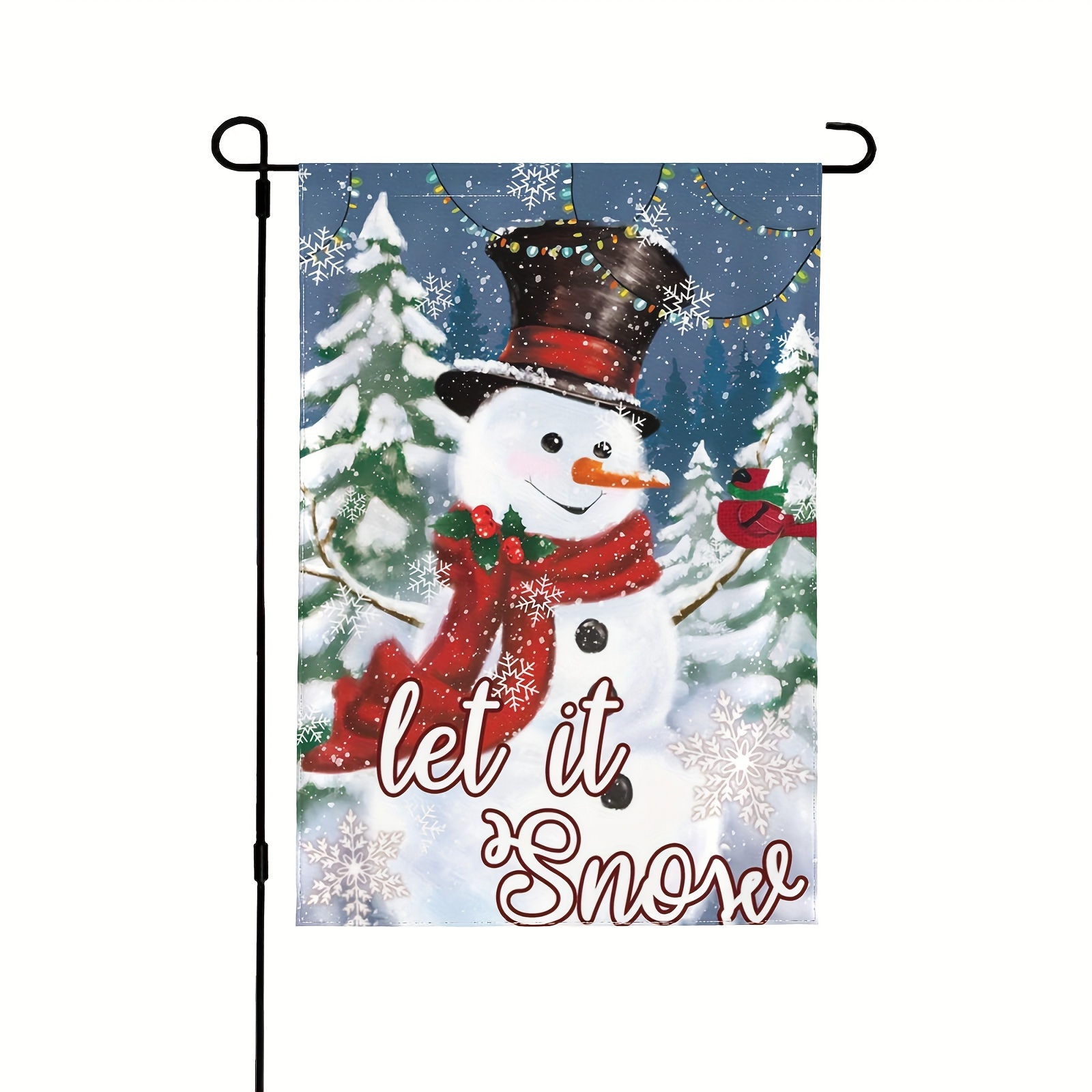 Let Snow Snowman Garden Flag Winter Garden Flags Red - Temu New Zealand