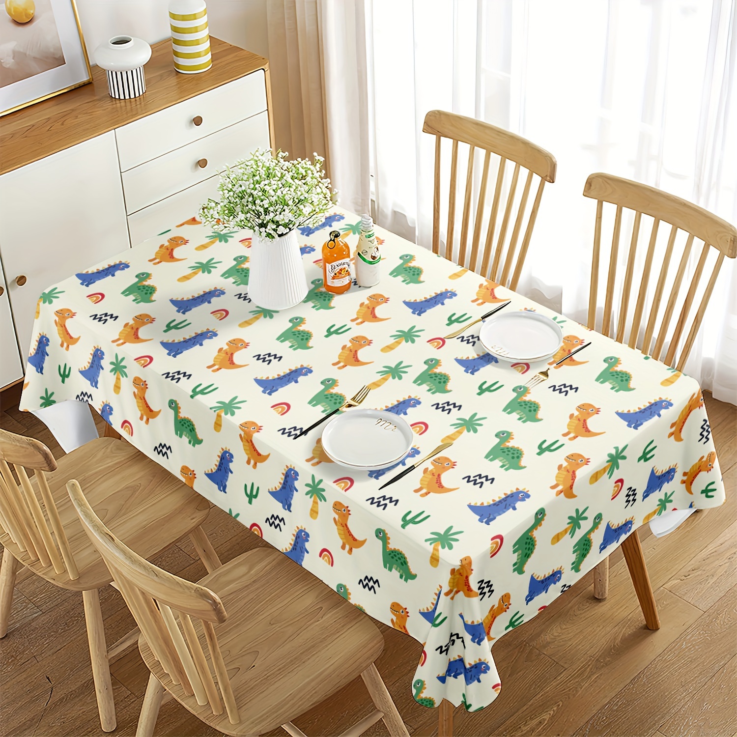 Polyester Table Runner, Cartoon Style Dinosaur Pattern Table Runner,  Decorative Mountain Map Household Table Cover, Holiday Desktop Decoration  Fabric Table Runner, Home Decoration, Dining Table Decor, Room Decor - Temu