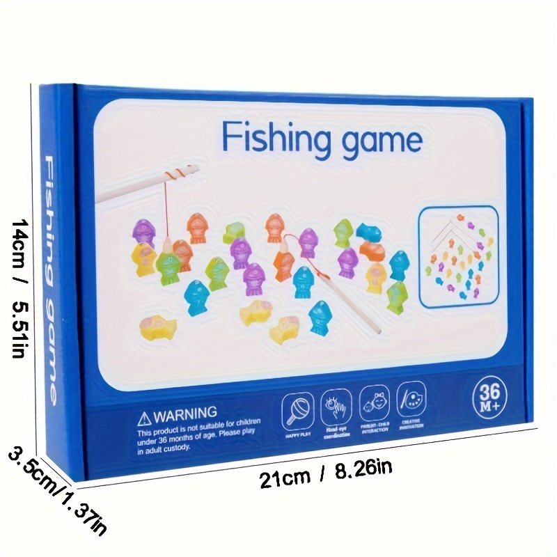 Montessori Sensory Toy Magnetic Wooden Fishing Game Toy - Temu Canada