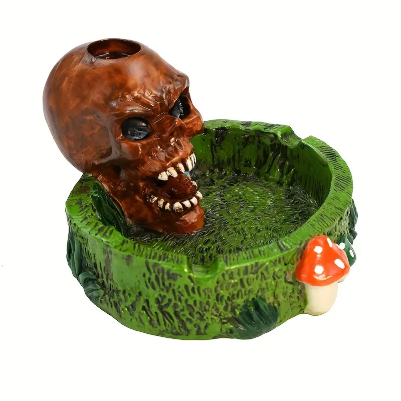 1pc personalized ashtray skull crocodile ashtray household decorative astray ashtrays for home hotel bar office fancy gift for men women christmas gifts halloween gifts details 4