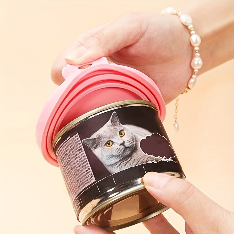 

1pc Random Color Silicone Pet Food Can Cover, Moisture Proof Easy To Clean Round Dog Food Can Lid