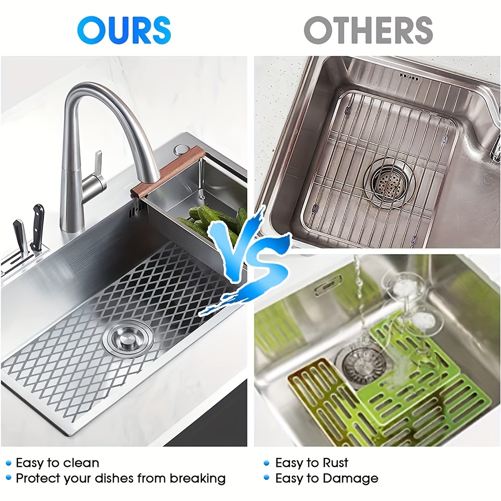 Sink Protectors for Kitchen Sink,Sink Mat,Grid Silicone Kitchen Sink Mat  for Bottom of Stainless Steel Sink,Heat resistant mat