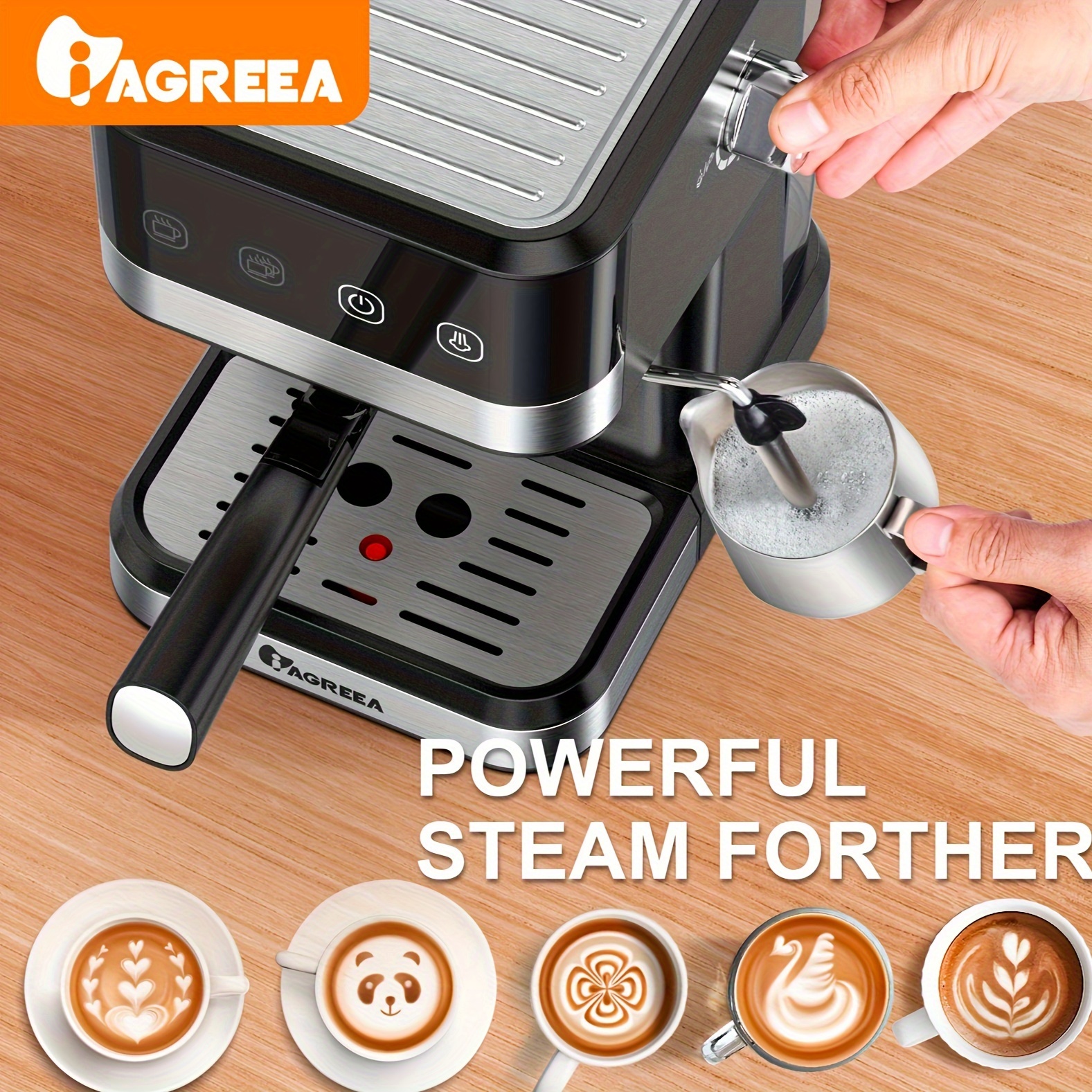 Ihomekee Máquina de café expreso de 15 bar, cafetera espresso con vapor  comercial para café con leche y capuchino, cafetera Expresso con tanque de