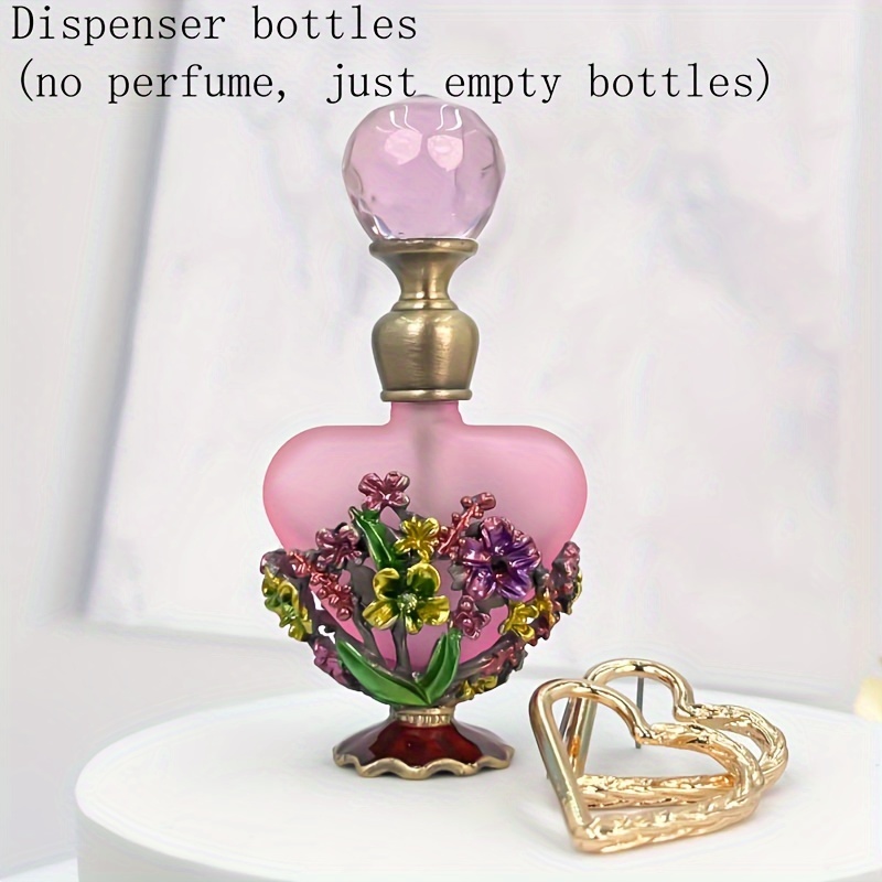 5ml Classic Retro Style Retro Flower Enamel Dot Drill Perfume Essential Oil Empty Bottle Can Fill Essential Oil Perfume Glue Empty Glass Bottle