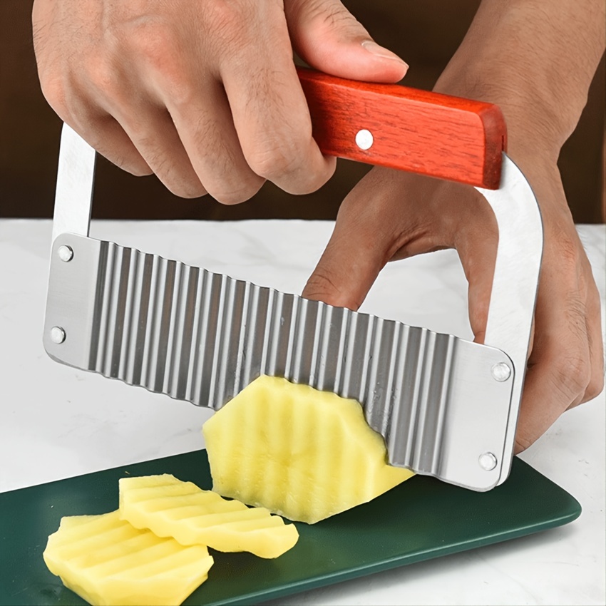 1pc Potato Wave Cutter, Stainless Steel Wavy Potato Cutter, Fruit