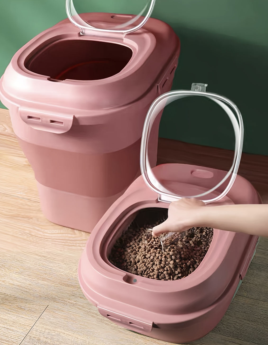 Collapsible Dog Cat Food Storage Container Large - Temu