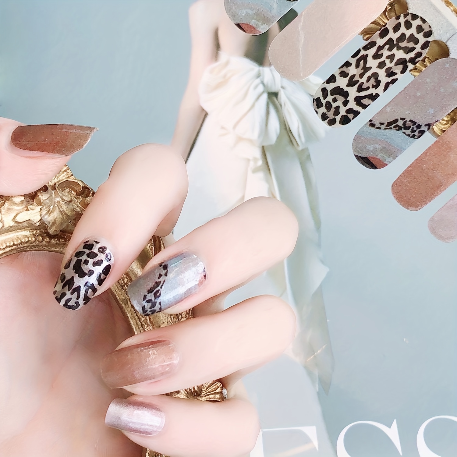 Glitter Nail Polish Stickers Self-Adhesive Nail Art Decals