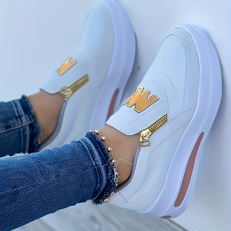 Slip on sneakers with hot sale zipper