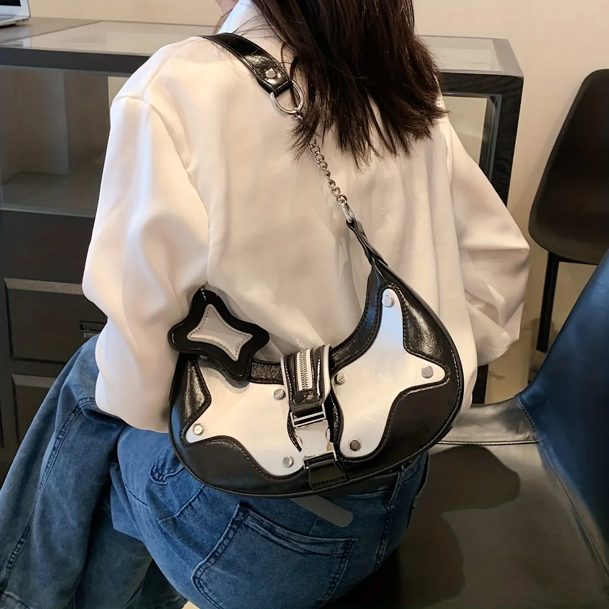 Half-moon Hot Girl Underarm Bag, Pu Leather Textured Crescent Bag Purse,  Fashion Versatile Shoulder Bag - Temu