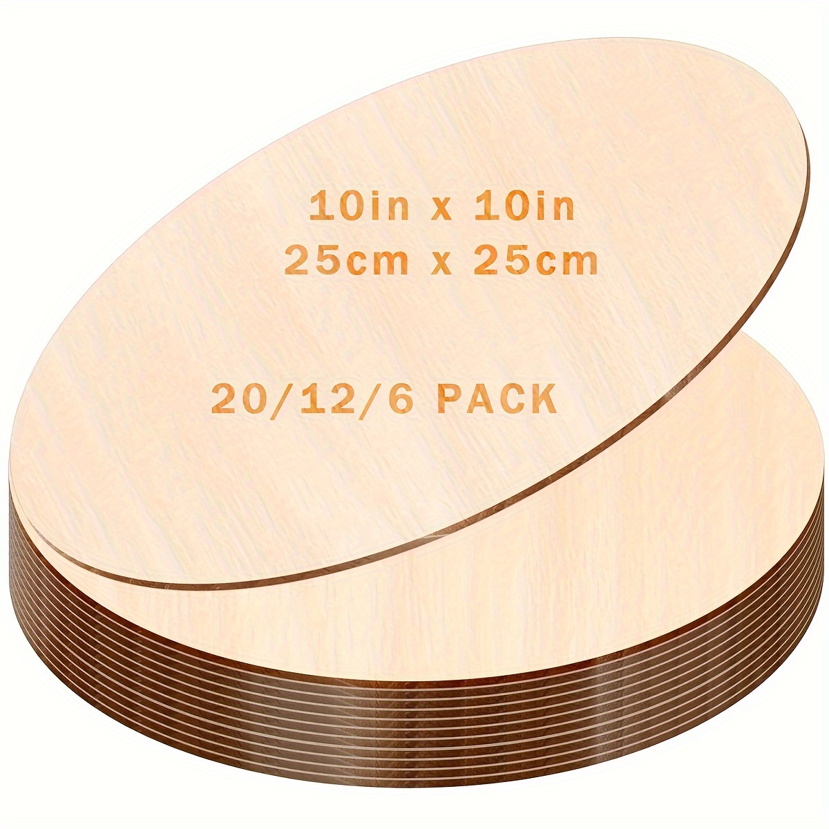 10 Pack 8 Inch Unfinished Wood Circles for Crafts, Engraving, Round Wooden  Discs