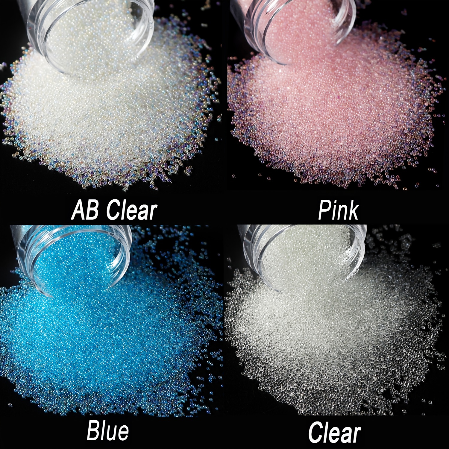 6 Colors Caviar Beads Nail Crystals Multicolor Glass - Temu