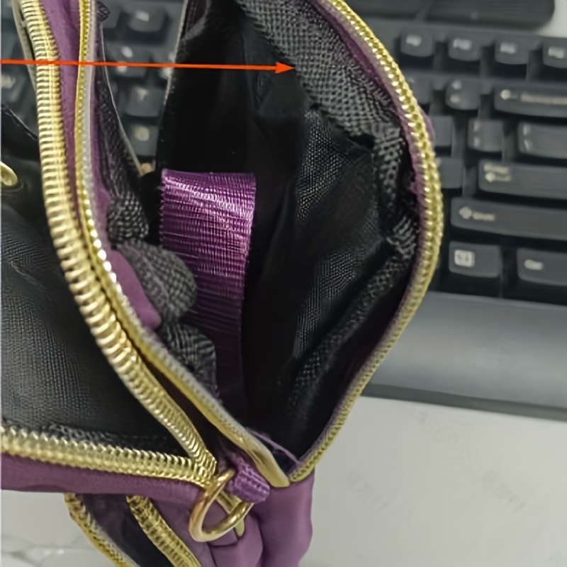Solid Color Cell Phone Bag, Portable Shoulder Bag With Zipper