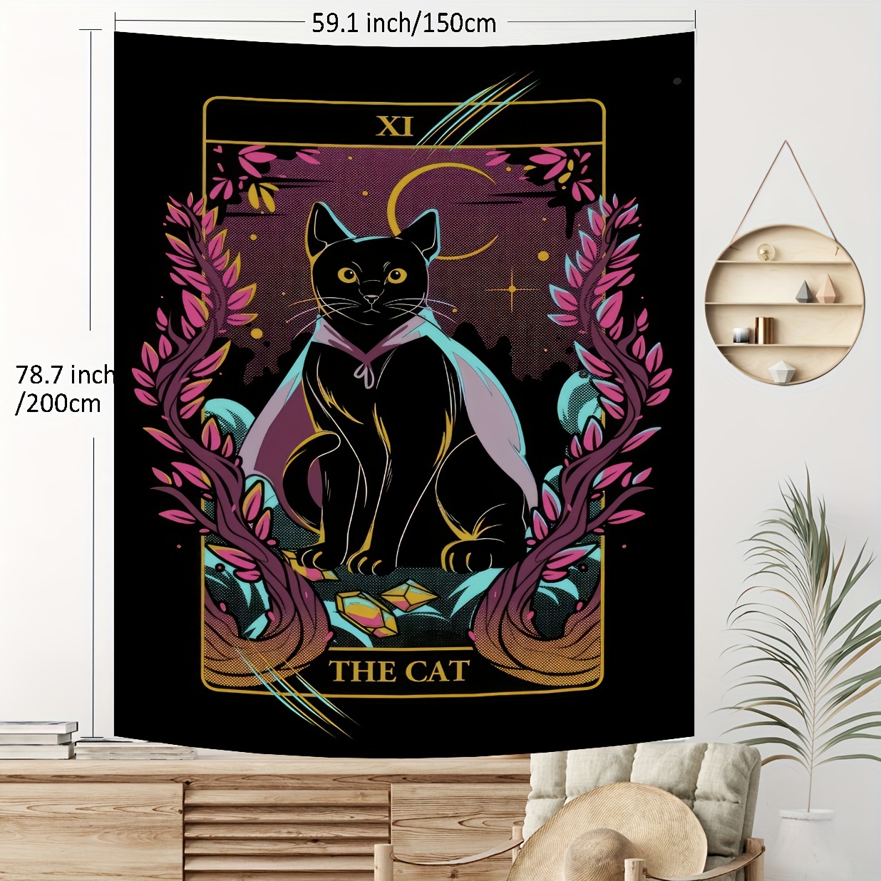 Moonlit Cat Tarot Tapestry Stunning Wall Hanging For Bedroom - Temu