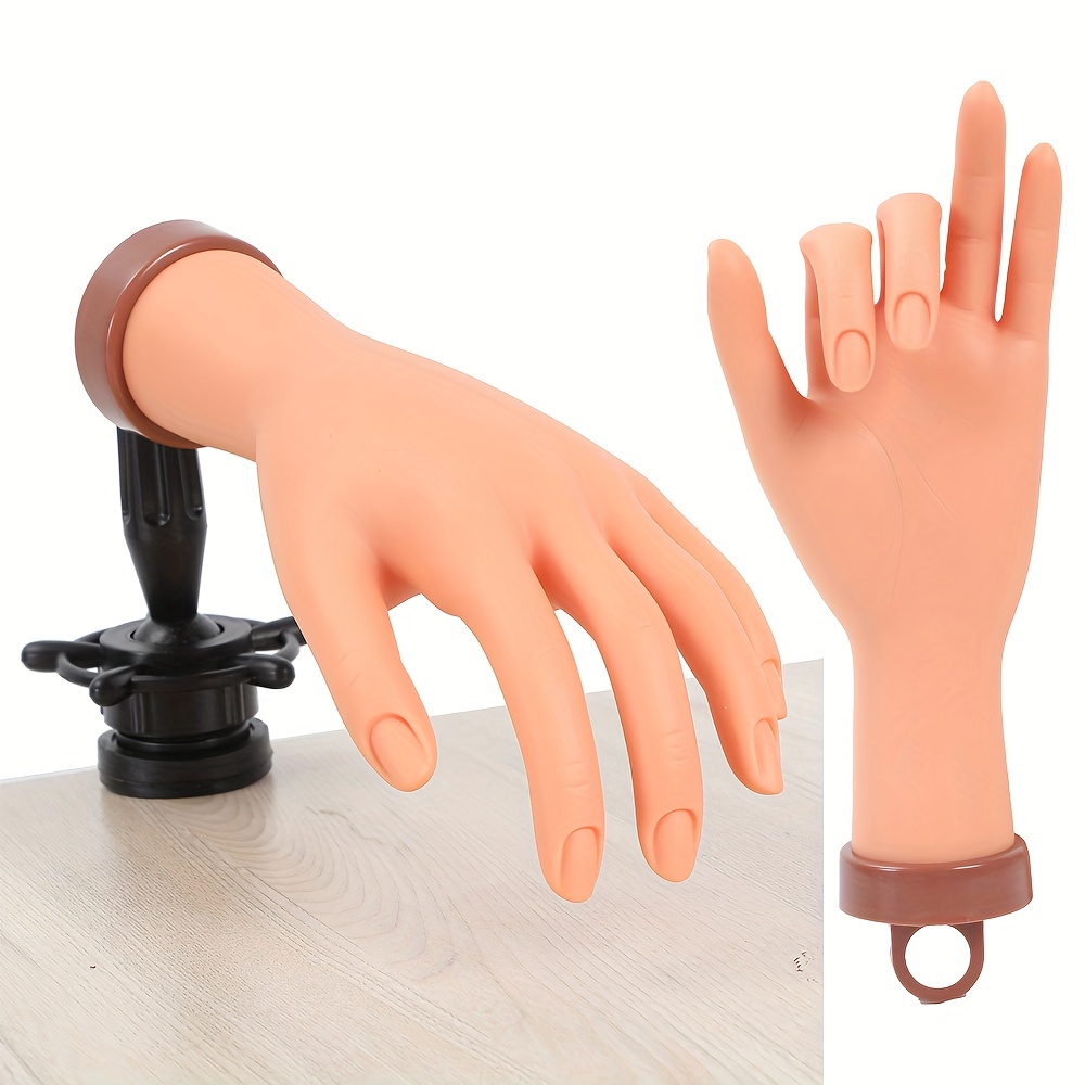 Silicone Practice Hand Mannequin For Nails Practice With Bendable Fingers -  AliExpress