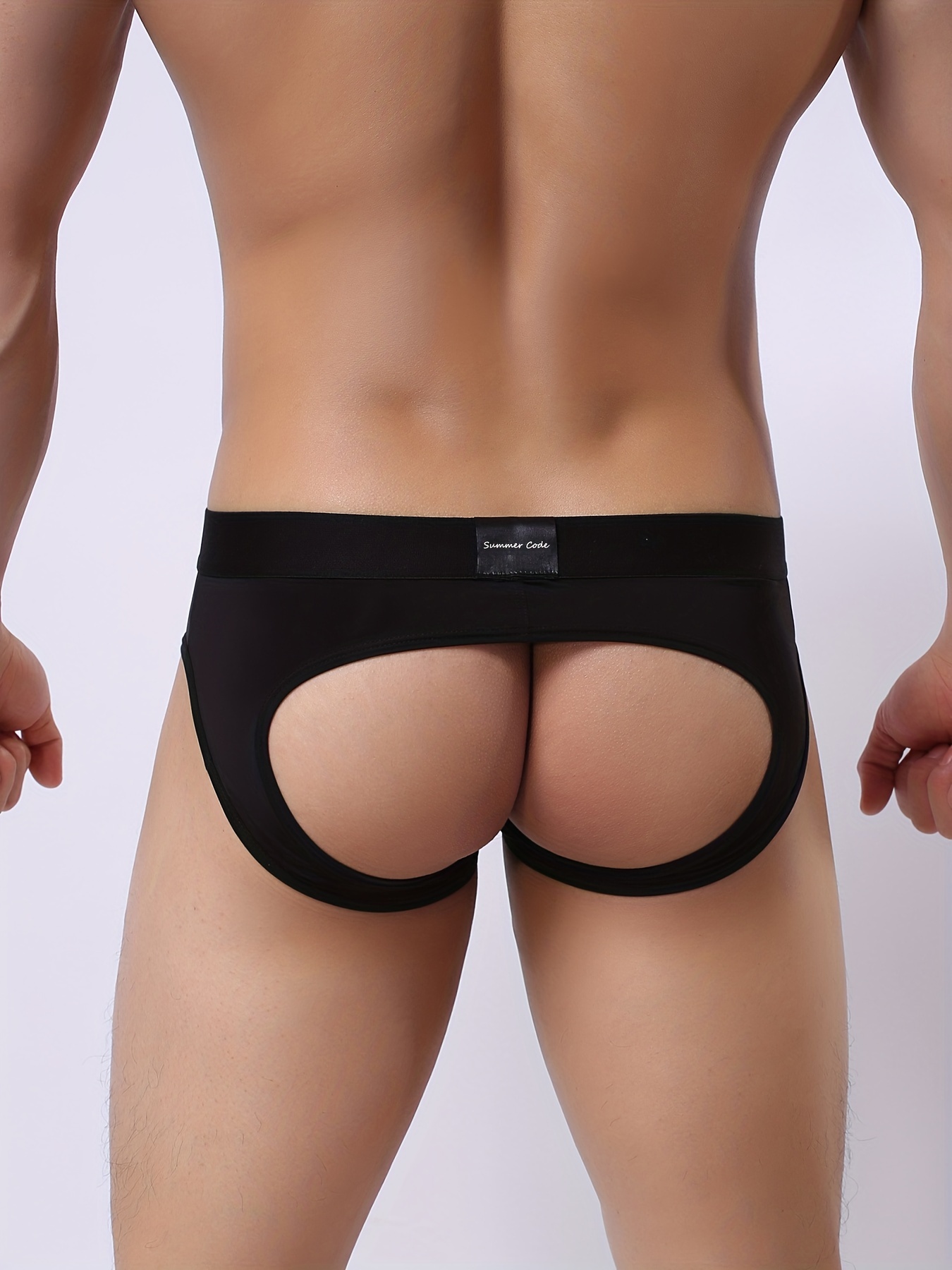 Hollow Out Assless Thongs for Men Ball Bulge Pouch Sexy Panty Open Buttocks  Micro Briefs Low Rise Gay Underwear Black : : Clothing, Shoes &  Accessories