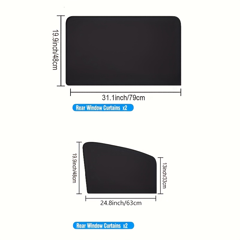 2 Front Cars+2 Rear Cars+middle Sunshade Car Uv Protection - Temu