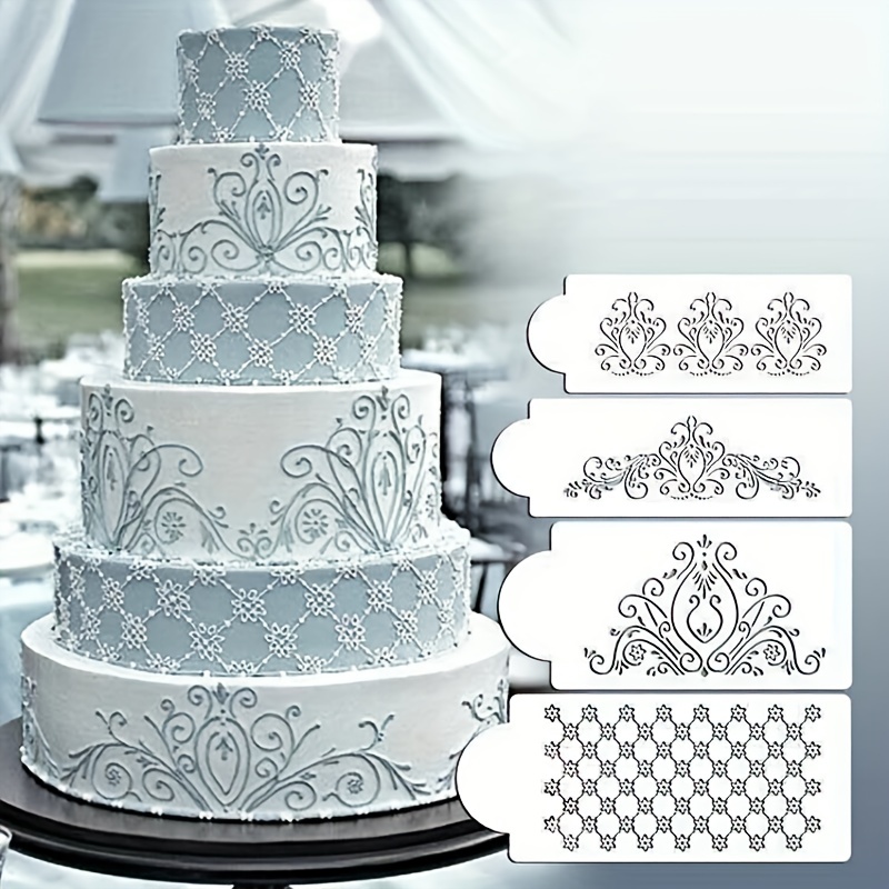Cake Stencils For Icing Cake Cream Spray Stencils Cake Decorating Mold Cake  Template For Wedding Cake Sugar Baking Pattern Tool Cake Edge Cloth Mesh S