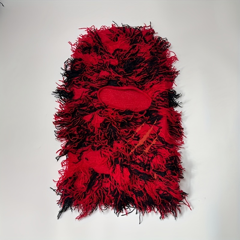 Y2K Embroidered Balaclava Full Ski Mask Knitted Camo Headwear Unisex