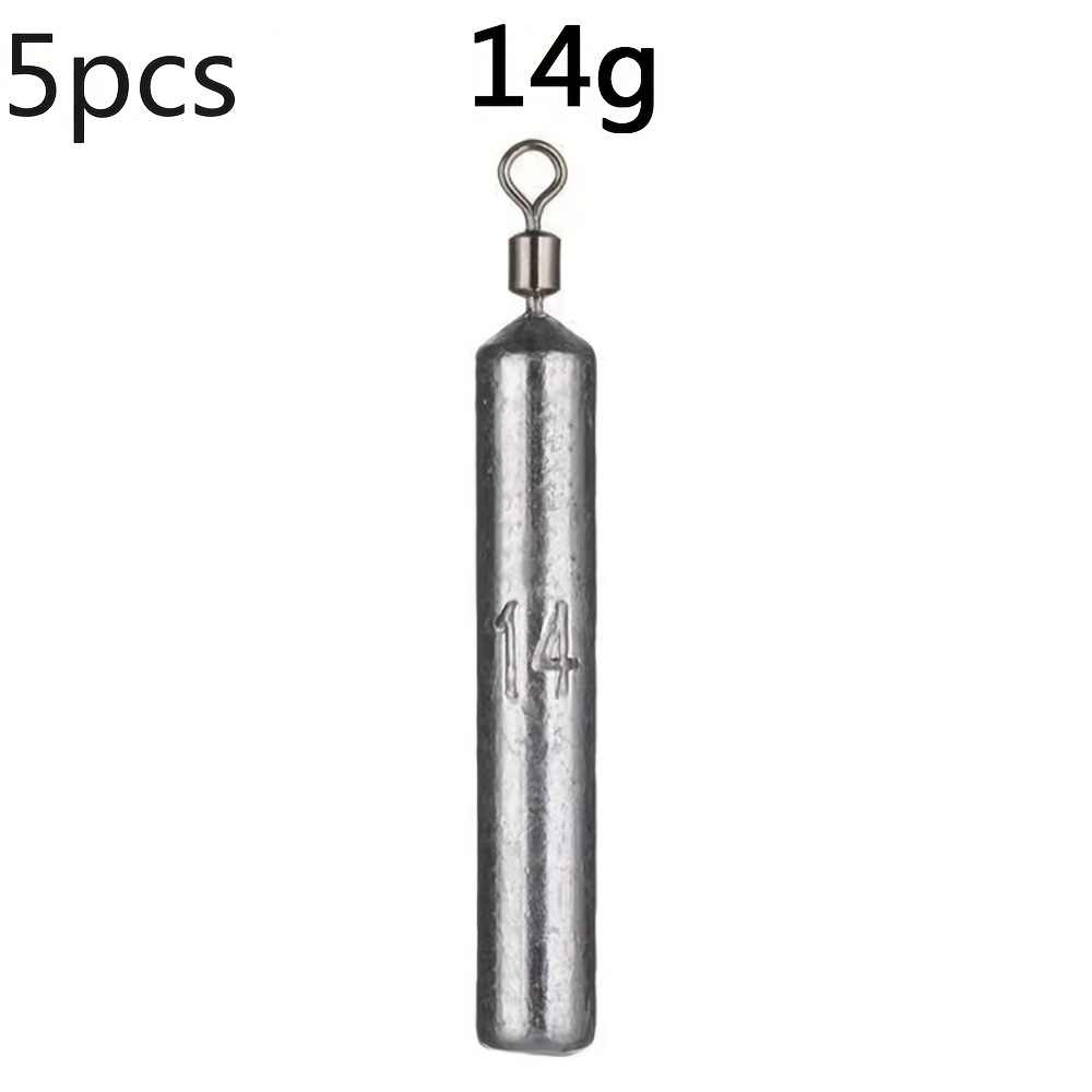 5pcs/lot Stainless Steel Fishing Wire Leader 5g 7g 10g 14g 20g Lead Bullet  Weight Carolina Ready Rig For Bass Fishing