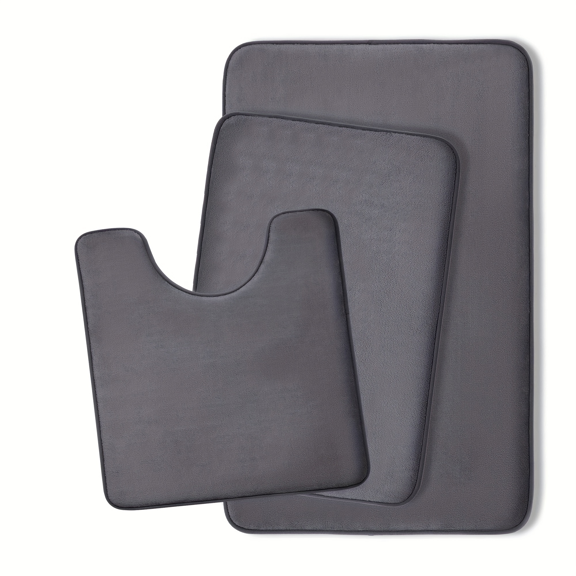 3pcs Memory Foam Bath Mats - Soft & Absorbent Non-Slip Foot Mat